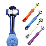 Three-headed Toothbrush Super Soft Pet Toothbrush Teddy Dog Brush Bad Breath Tartar Teeth Tool