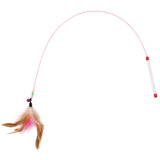 1pc Steel Wire Cat Toy Feather Wand Toys For Cats Kitten Pet Interactive Feather Toy Cat Stick Teaser Pet Supplies