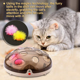 Interactive Funny Toys for Cat Electric Feather Teaser Cat Toy Exercise Chaser Training Cat Toy Rechargeable Maglev Bouncing Fea