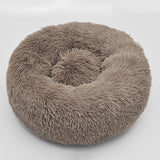 Long Plush Cat Bed House Soft Pet Dog Bed Round Cats Nest Winter Warm Sleeping Cushion Puppy Mat Portable Cat Product 40 50 60cm