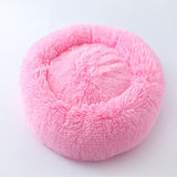 Long Plush Cat Bed House Soft Pet Dog Bed Round Cats Nest Winter Warm Sleeping Cushion Puppy Mat Portable Cat Product 40 50 60cm