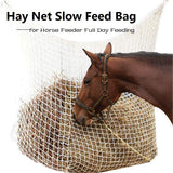 Hay Net Bag Slow Feed Bag for Horse Feeder Full Day Feeding Large Feeder Bag with Small Holes