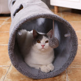 Big Long Cats Tunnel Toys with Play Ball Pure Color Suede Material Kitten S/M Foldable Pet Supplies Funny Cat Tunnel Steel Frame